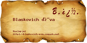 Blaskovich Éva névjegykártya