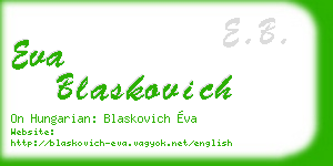 eva blaskovich business card