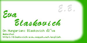 eva blaskovich business card